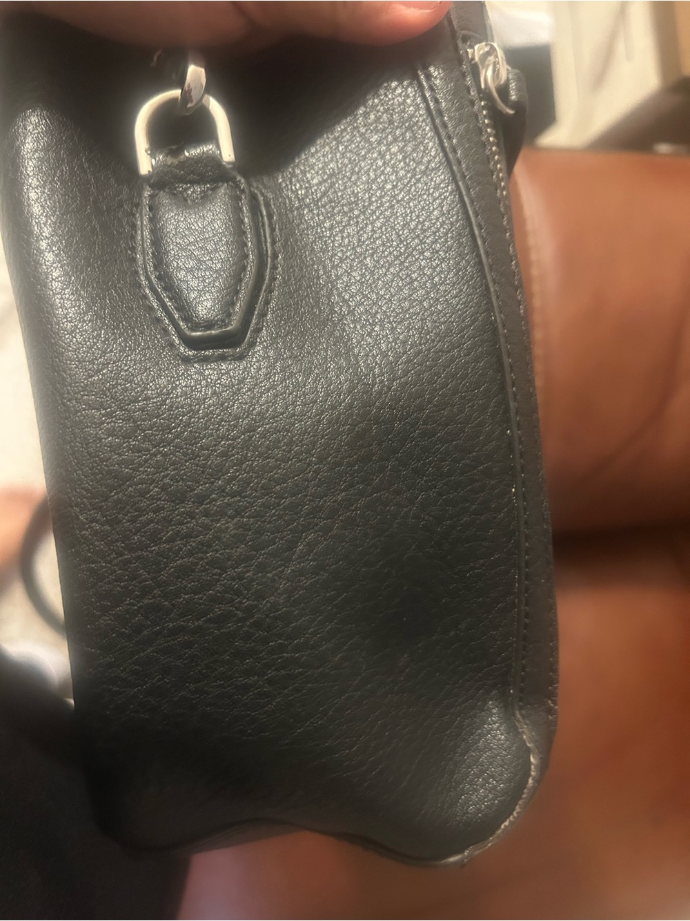 Calvin Klein Reyna Black Pebbled Leather Crossbody with Silver Hardware - Picture 9 of 10